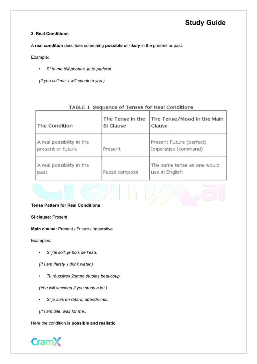 French II – Conditional Mood and Conditions, page 2