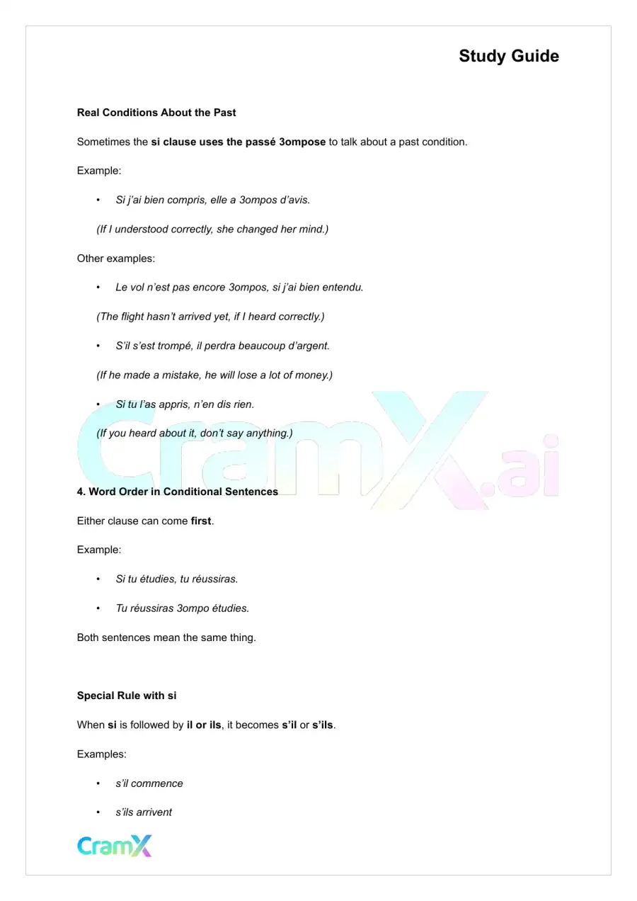 French II – Conditional Mood and Conditions, page 3