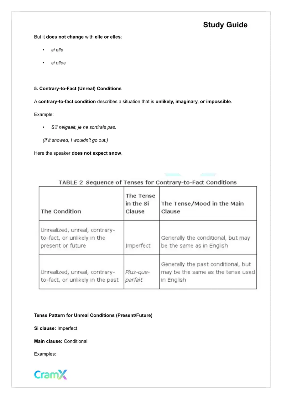 French II – Conditional Mood and Conditions, page 4
