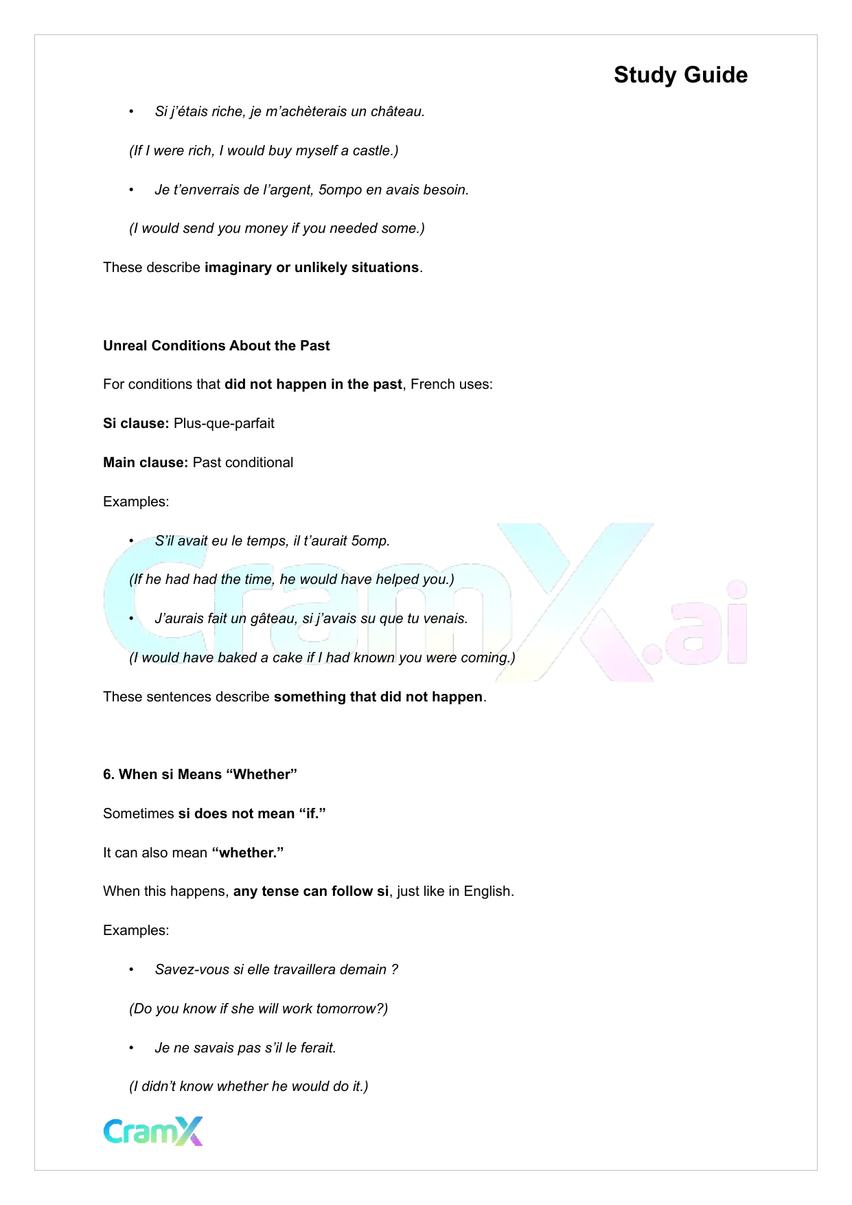 French II – Conditional Mood and Conditions - Page 5 preview image