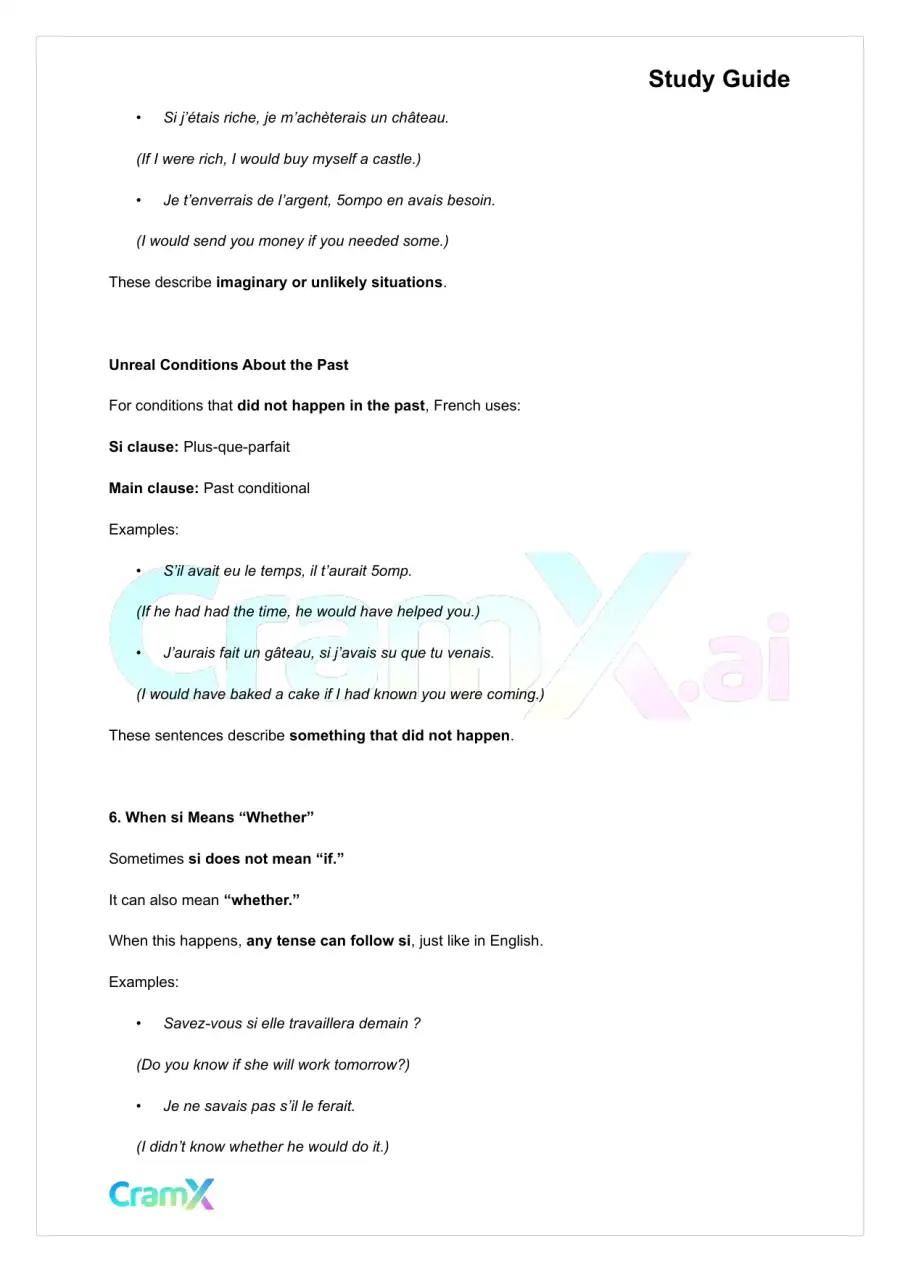 French II – Conditional Mood and Conditions, page 5