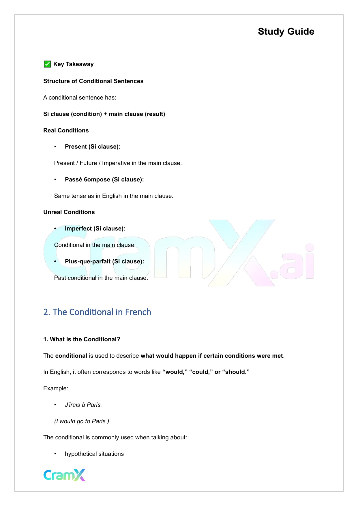 French II – Conditional Mood and Conditions - Page 6 preview image