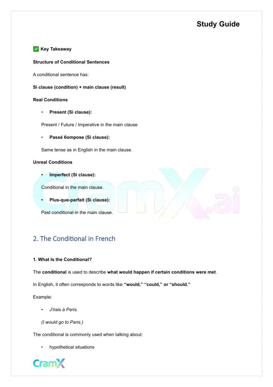 French II – Conditional Mood and Conditions, page 6