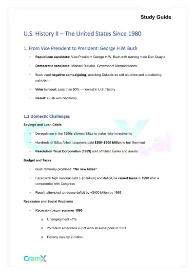 U.S. History II - The United States Since 1980 - Page 1 preview image