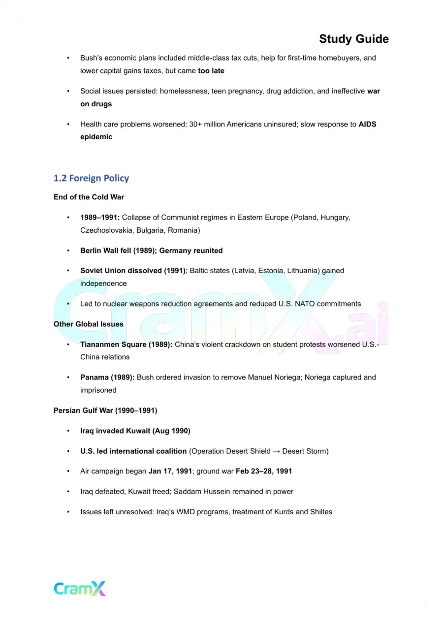 U.S. History II - The United States Since 1980, page 2