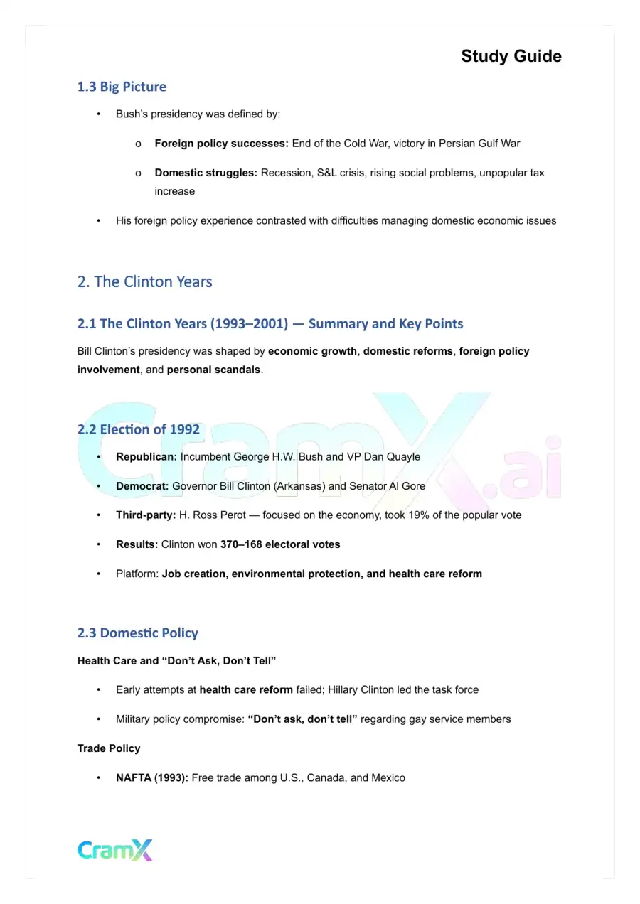 U.S. History II - The United States Since 1980, page 3