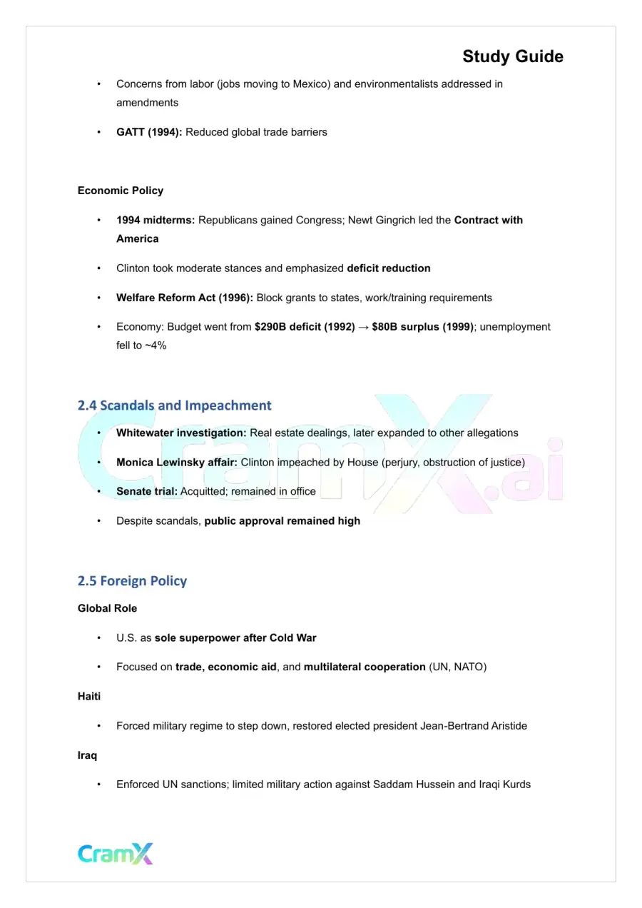 U.S. History II - The United States Since 1980, page 4