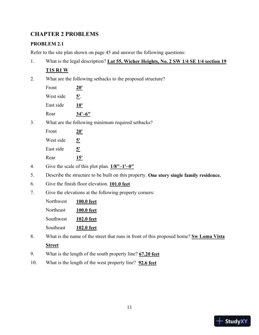 Print Reading for Architecture and Construction Technology 3rd Edition Solution Manual, page 12