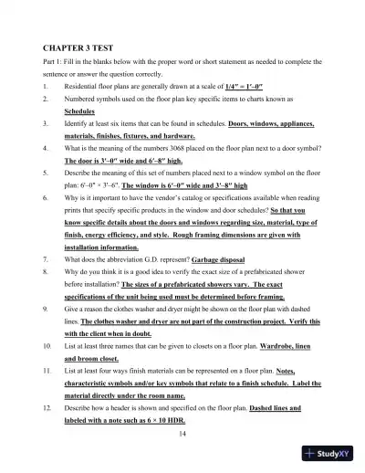 Print Reading for Architecture and Construction Technology 3rd Edition Solution Manual - Page 15 preview image