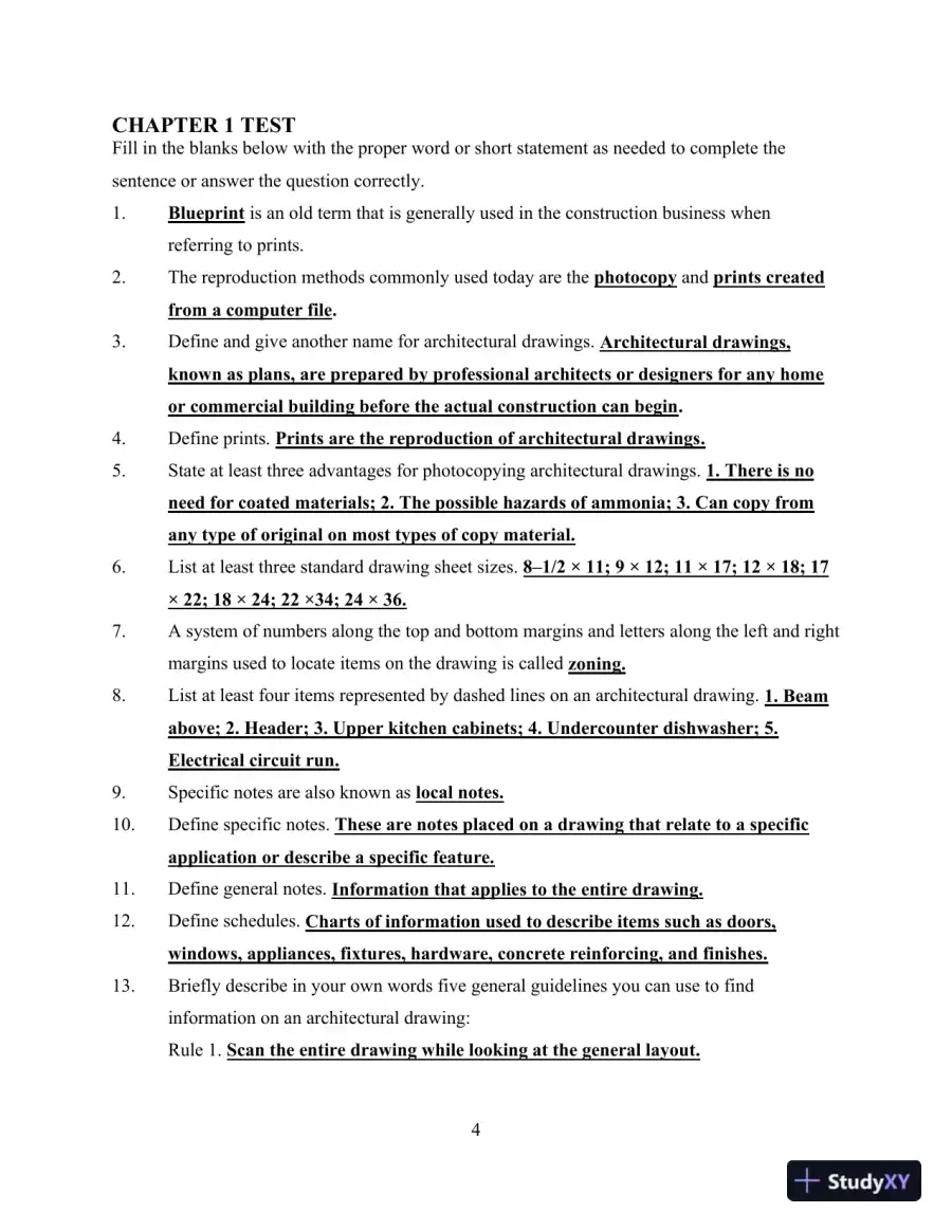 Print Reading for Architecture and Construction Technology 3rd Edition Solution Manual, page 5