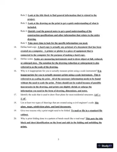 Print Reading for Architecture and Construction Technology 3rd Edition Solution Manual - Page 6 preview image