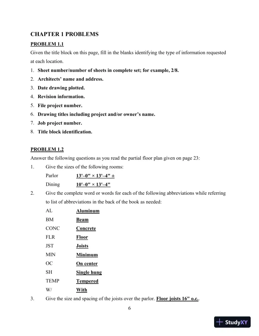 Print Reading for Architecture and Construction Technology 3rd Edition Solution Manual, page 7