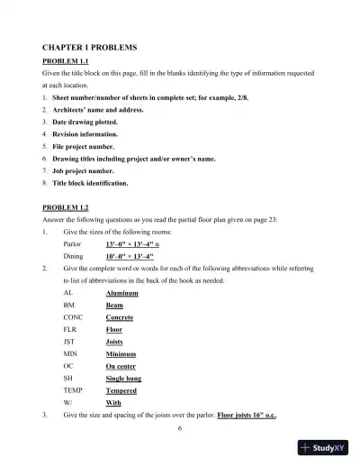Print Reading for Architecture and Construction Technology 3rd Edition Solution Manual - Page 7 preview image