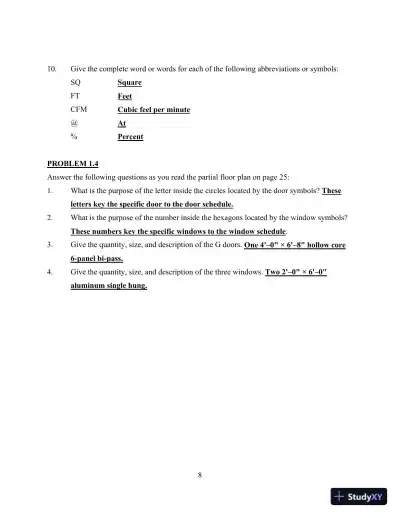 Print Reading for Architecture and Construction Technology 3rd Edition Solution Manual - Page 9 preview image