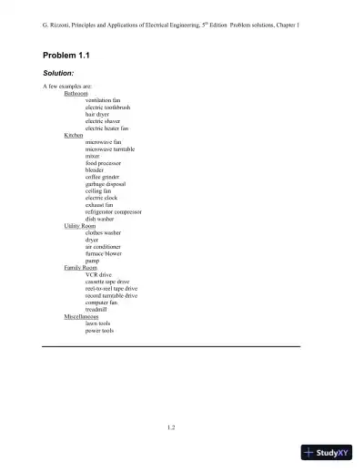 Principles and Applications of Electrical Engineering 5th Edition Solution Manual - Page 3 preview image