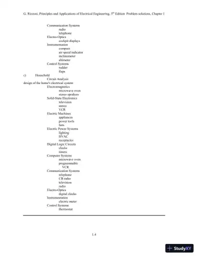 Principles and Applications of Electrical Engineering 5th Edition Solution Manual - Page 5 preview image