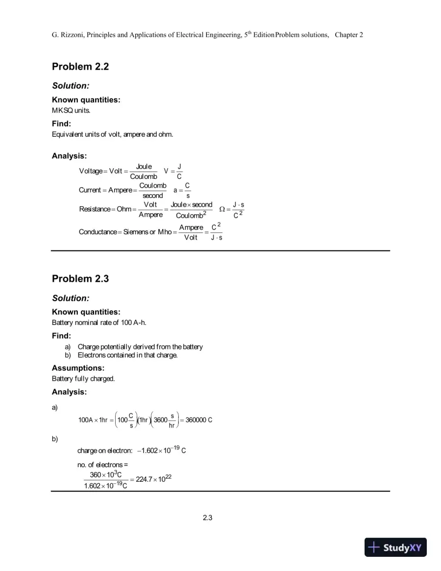 Principles and Applications of Electrical Engineering 5th Edition Solution Manual, page 9