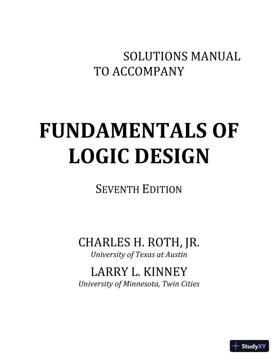 Solution Manual For Fundamentals of Logic Design, 7th Edition, page 3