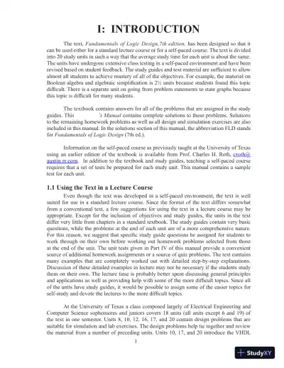 Solution Manual For Fundamentals of Logic Design, 7th Edition - Page 5 preview image