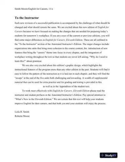 Solution Manual for English for Careers: Business, Professional and Technical, 11th Edition - Page 4 preview image