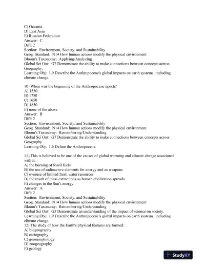 World Regions in Global Context: Peoples, Places, and Environments 6th Edition Test Bank - Page 5 preview image