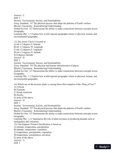 World Regions in Global Context: Peoples, Places, and Environments 6th Edition Test Bank - Page 6 preview image