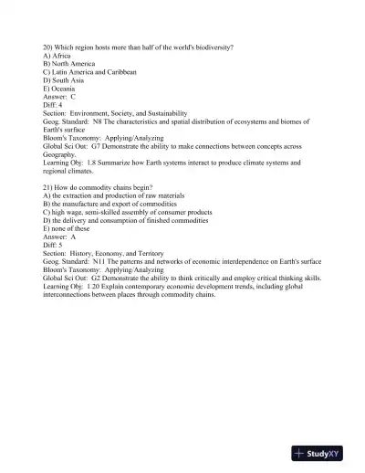 World Regions in Global Context: Peoples, Places, and Environments 6th Edition Test Bank - Page 9 preview image