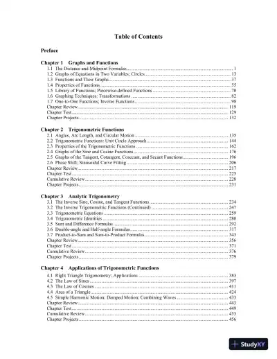 Solution Manual for Trigonometry, 11th Edition - Page 3 preview image