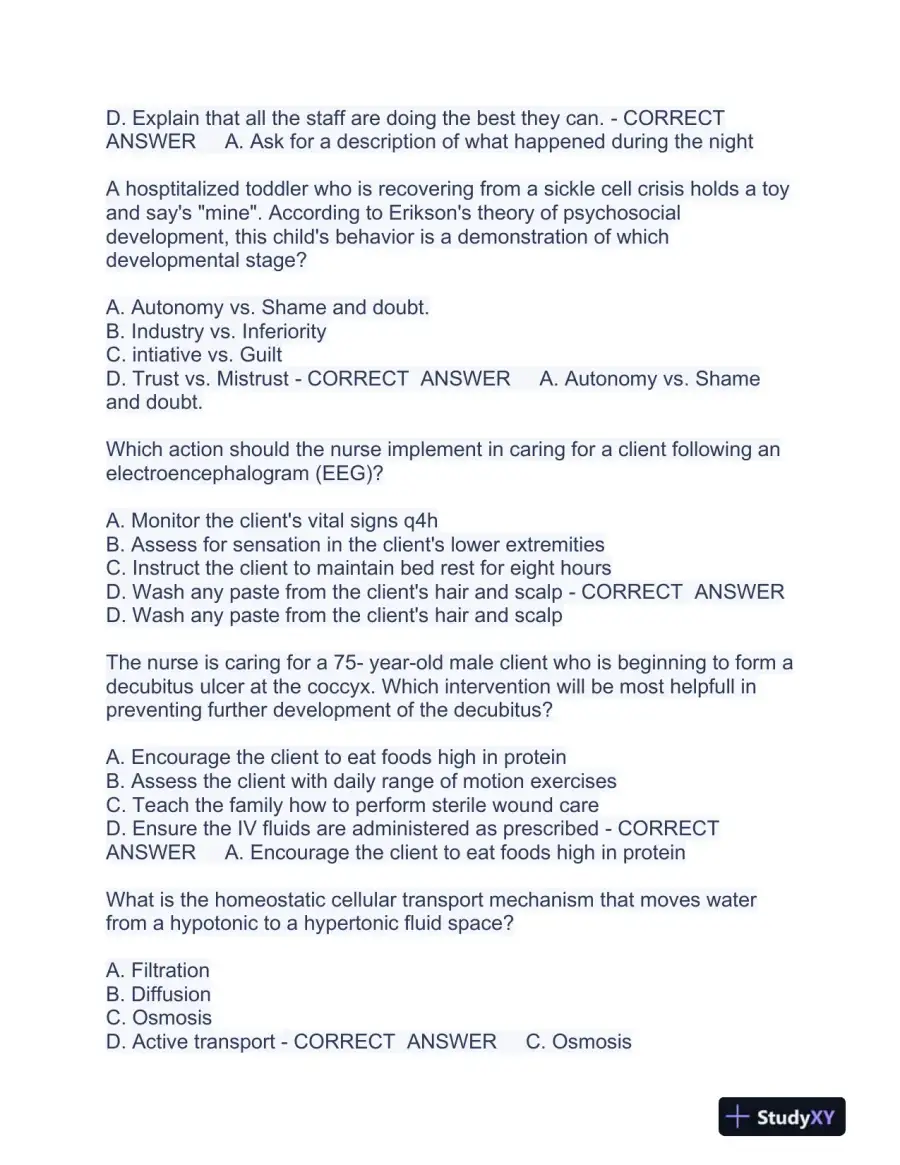 HESI PN Pediatrics Practice Exam With Answers (225 Solved Questions), page 3