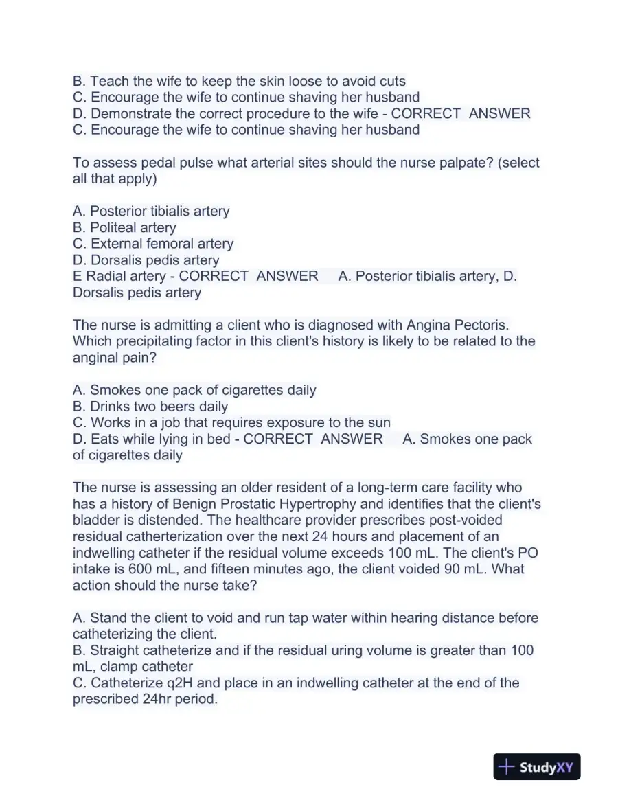 HESI PN Pediatrics Practice Exam With Answers (225 Solved Questions), page 7