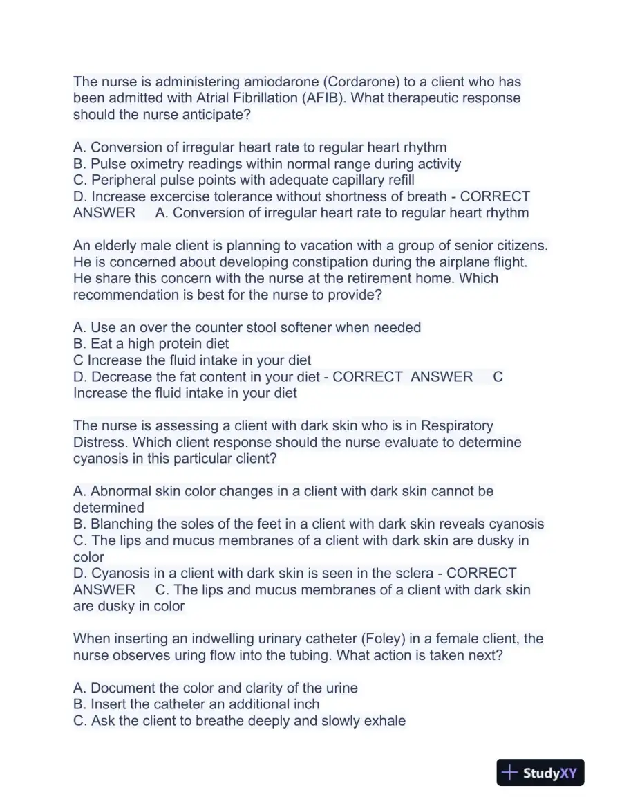 HESI PN Pediatrics Practice Exam With Answers (225 Solved Questions), page 9