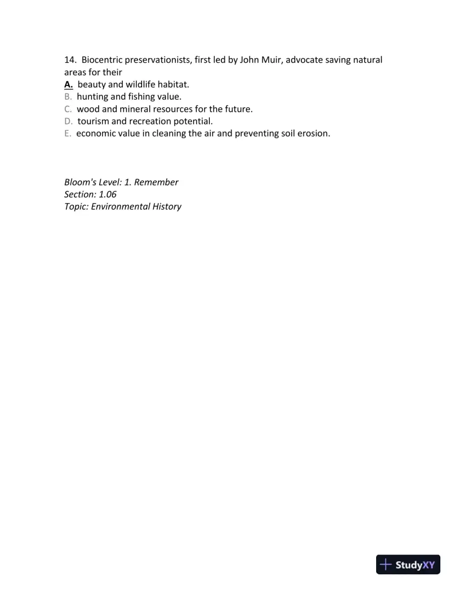 Principles of Environmental Science: Inquiry and Applications, 6th Edition Test Bank, page 10