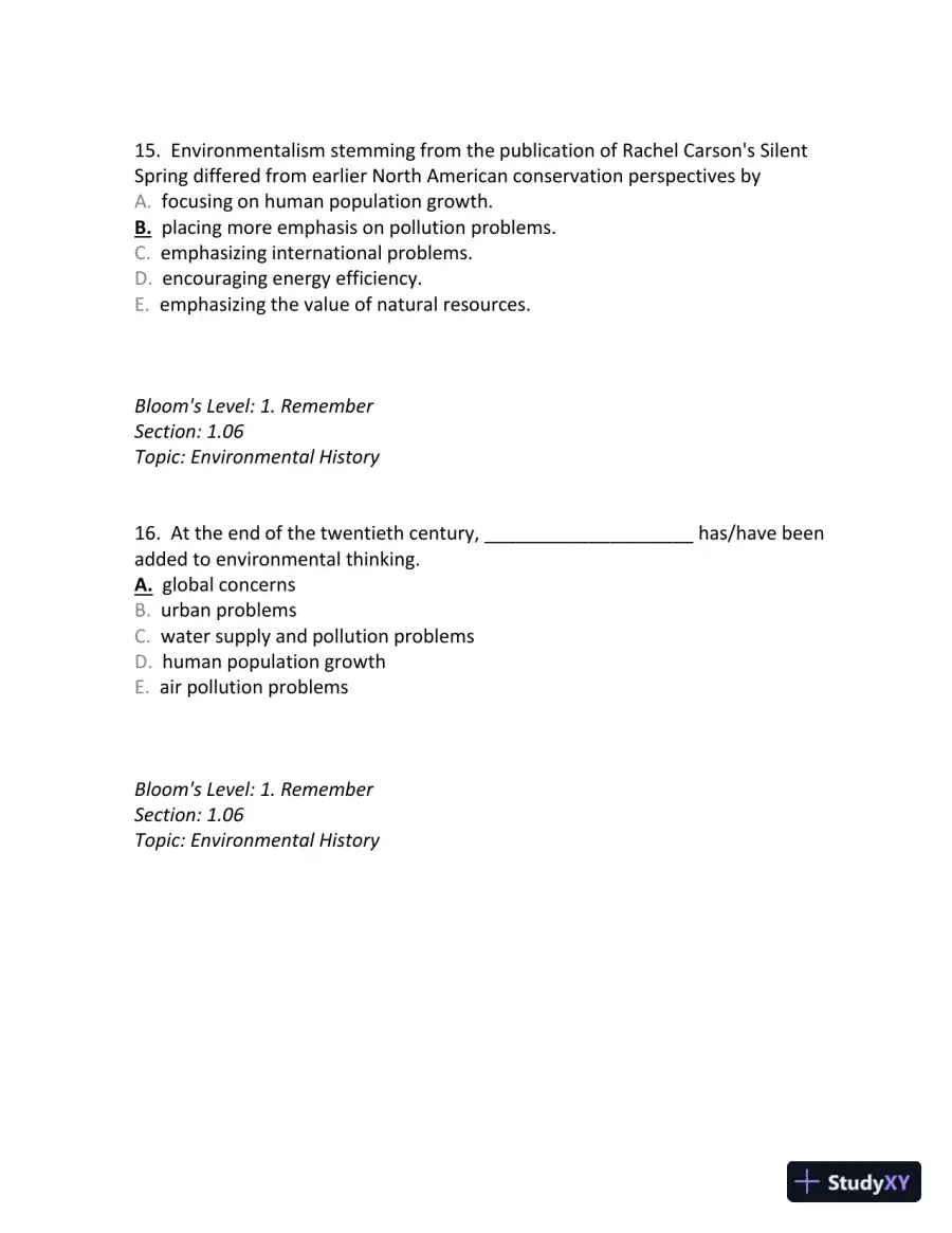 Principles of Environmental Science: Inquiry and Applications, 6th Edition Test Bank, page 11