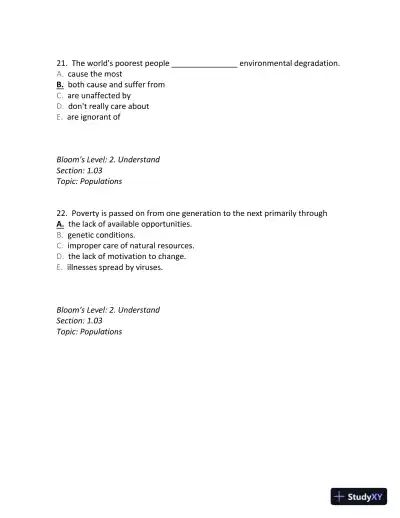 Principles of Environmental Science: Inquiry and Applications, 6th Edition Test Bank - Page 15 preview image