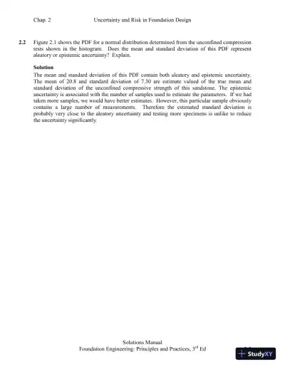 Solution Manual for Foundation Design: Principles and Practices, 3rd Edition - Page 3 preview image