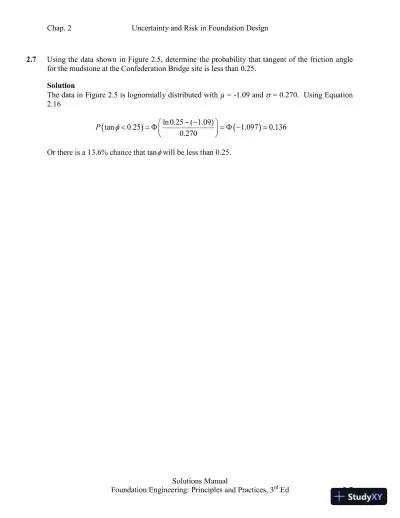 Solution Manual for Foundation Design: Principles and Practices, 3rd Edition - Page 8 preview image