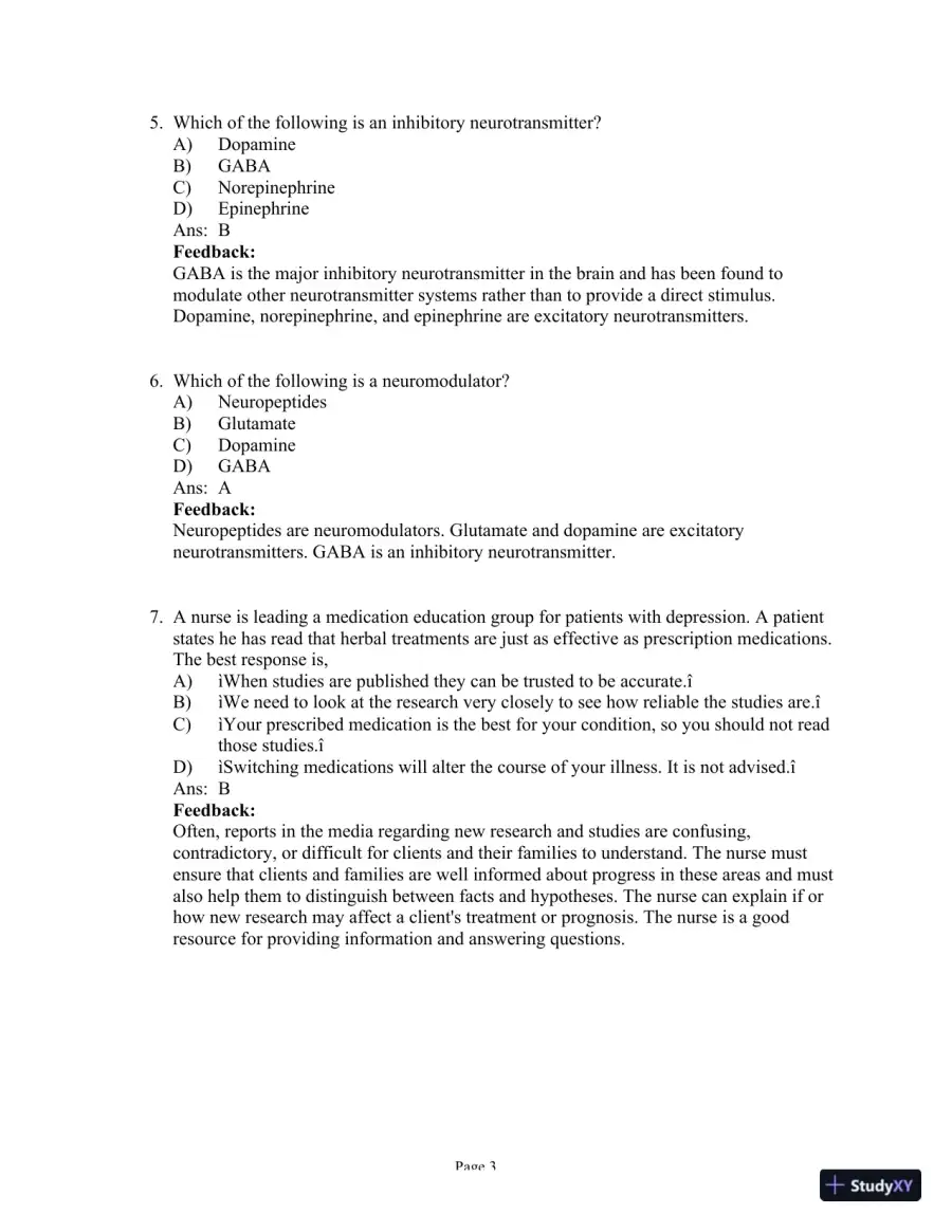 Test Bank for Psychiatric-Mental Health Nursing, 8th Edition (Chapters 1-24), page 16