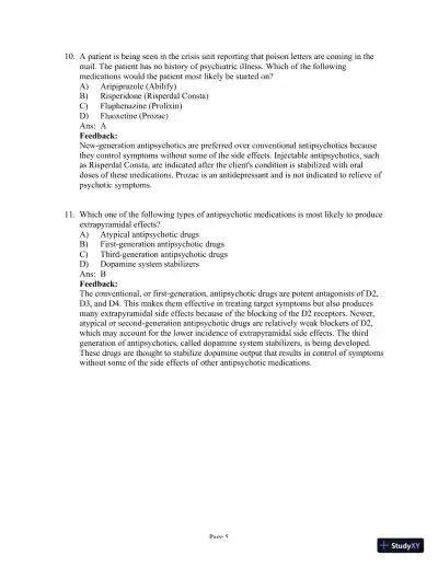 Test Bank for Psychiatric-Mental Health Nursing, 8th Edition (Chapters 1-24) - Page 18 preview image