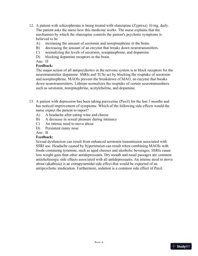 Test Bank for Psychiatric-Mental Health Nursing, 8th Edition (Chapters 1-24) - Page 19 preview image