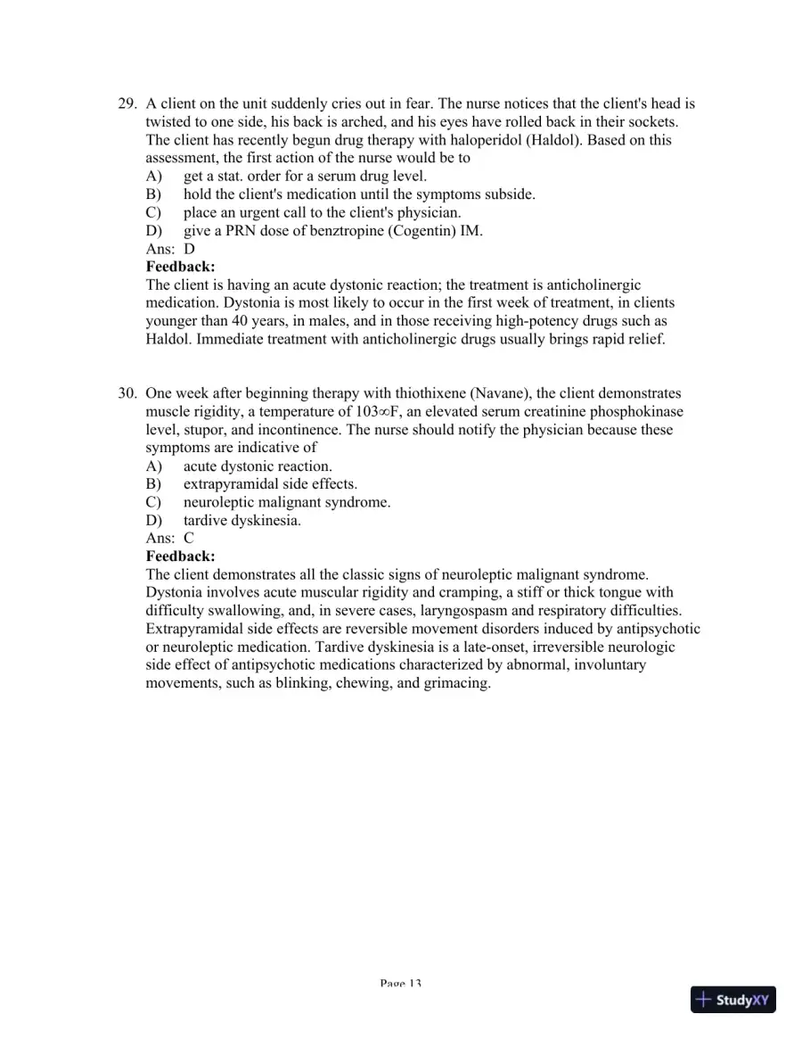 Test Bank for Psychiatric-Mental Health Nursing, 8th Edition (Chapters 1-24), page 26