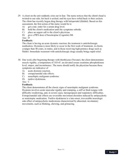 Test Bank for Psychiatric-Mental Health Nursing, 8th Edition (Chapters 1-24) - Page 26 preview image