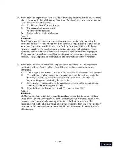 Test Bank for Psychiatric-Mental Health Nursing, 8th Edition (Chapters 1-24) - Page 28 preview image