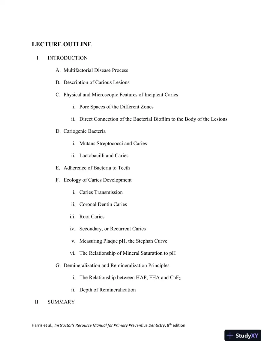 Class Notes for Primary Preventive Dentistry, 8th Edition, page 17