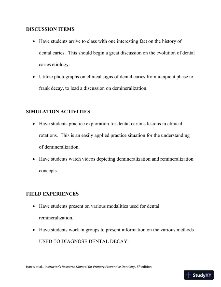 Class Notes for Primary Preventive Dentistry, 8th Edition, page 18