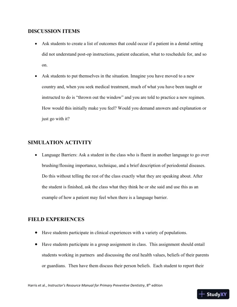 Class Notes for Primary Preventive Dentistry, 8th Edition, page 9