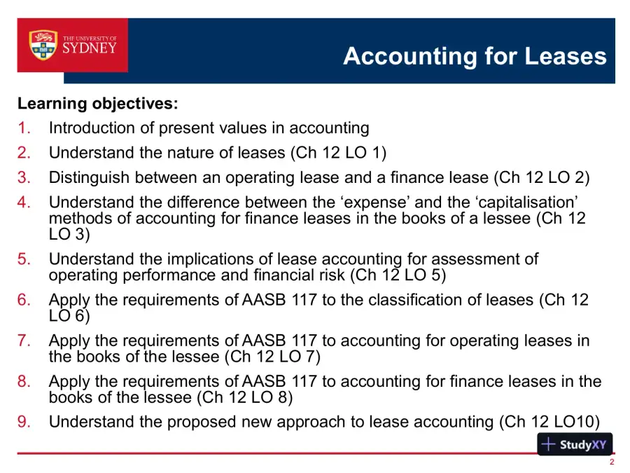 Accounting For Leases - ACCT2011 Financial Accounting, page 3