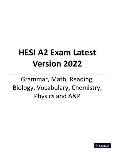 2022 HESI Vocabulary A2 Exam With Answers (50 Solved Questions) - Page 1 preview image
