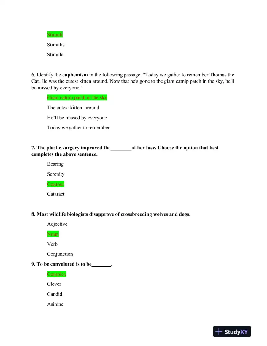 2022 HESI Vocabulary A2 Exam With Answers (50 Solved Questions), page 4