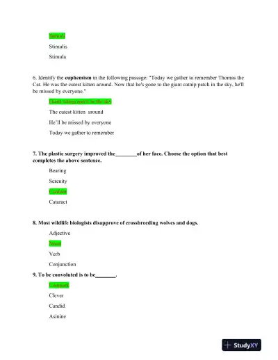 2022 HESI Vocabulary A2 Exam With Answers (50 Solved Questions) - Page 4 preview image