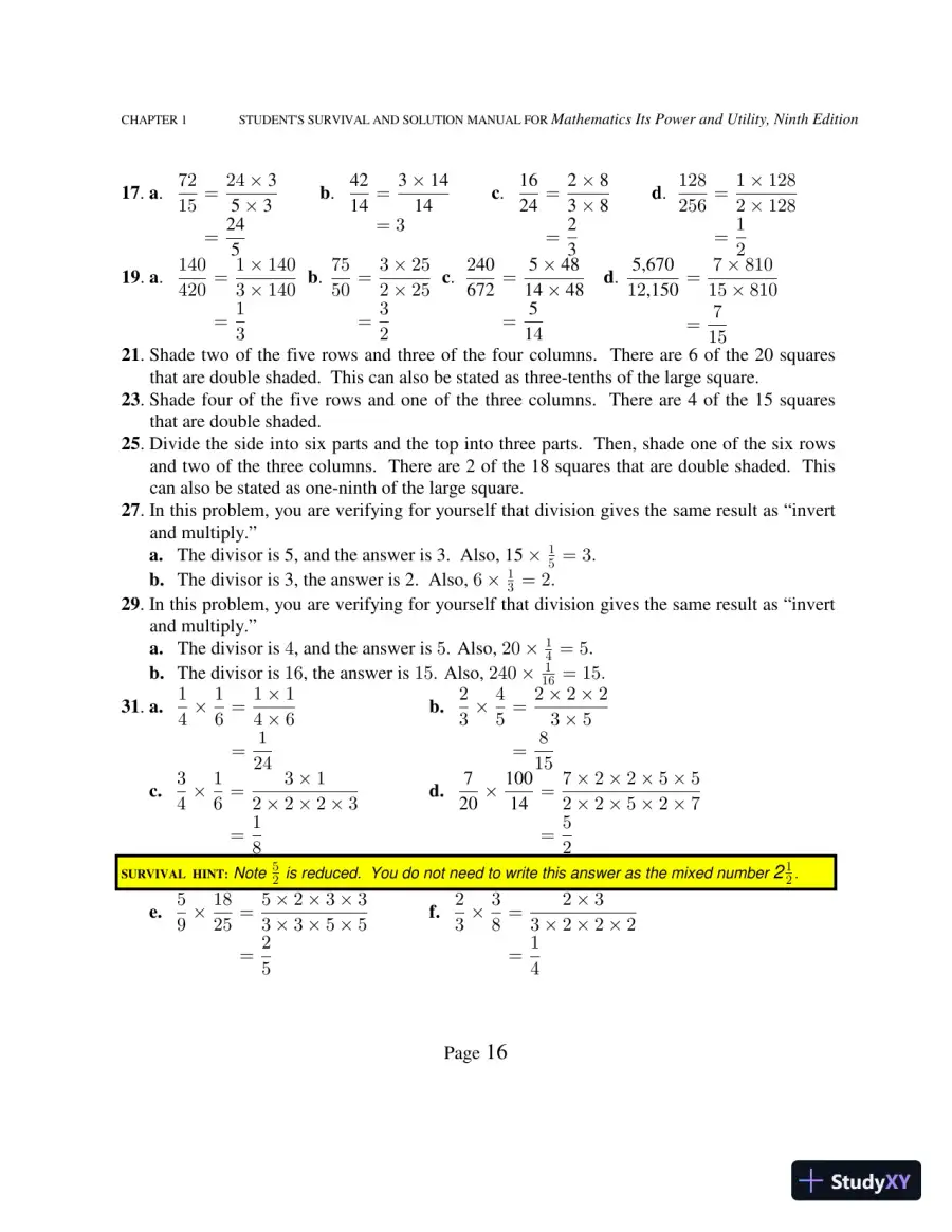 Solution Manual for Mathematics: Its Power and Utility, 10th Edition, page 21